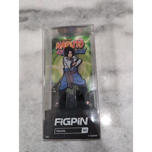 FiGPiN #92 Naruto Shippude: Sasuke Collectible Pin, Premium Display Case, Locked - Picture 1 of 5